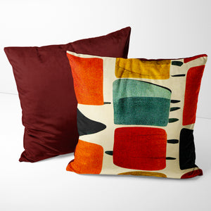 ABSTRACT SQUARE VELVET CUSHION  COVER