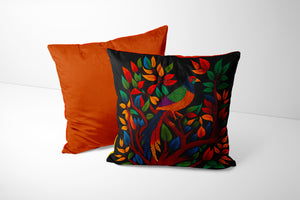 BIRD 2 GOND STYLE VELVET CUSHION COVER