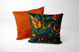 BIRD 4 GOND STYLE VELVET CUSHION COVER