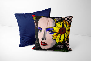 POP ART WOMAN 1  VELVET CUSHION COVER