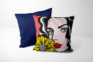 POP ART WOMAN 2  VELVET CUSHION COVER