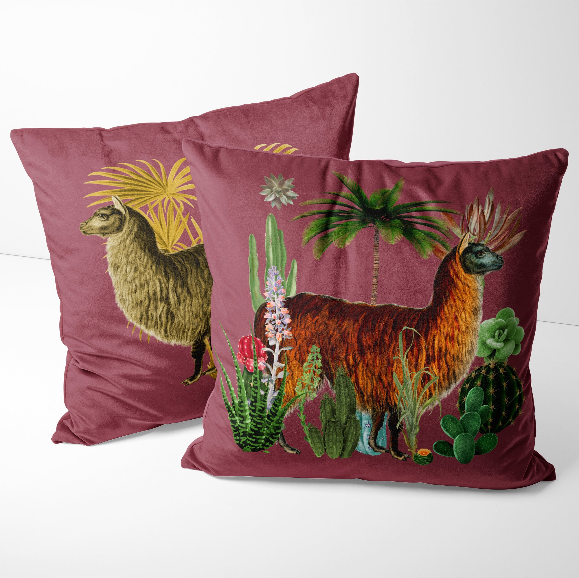 Alpaca  Velvet cushion - designs on both sides