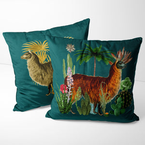 Alpaca  Velvet cushion - designs on both sides