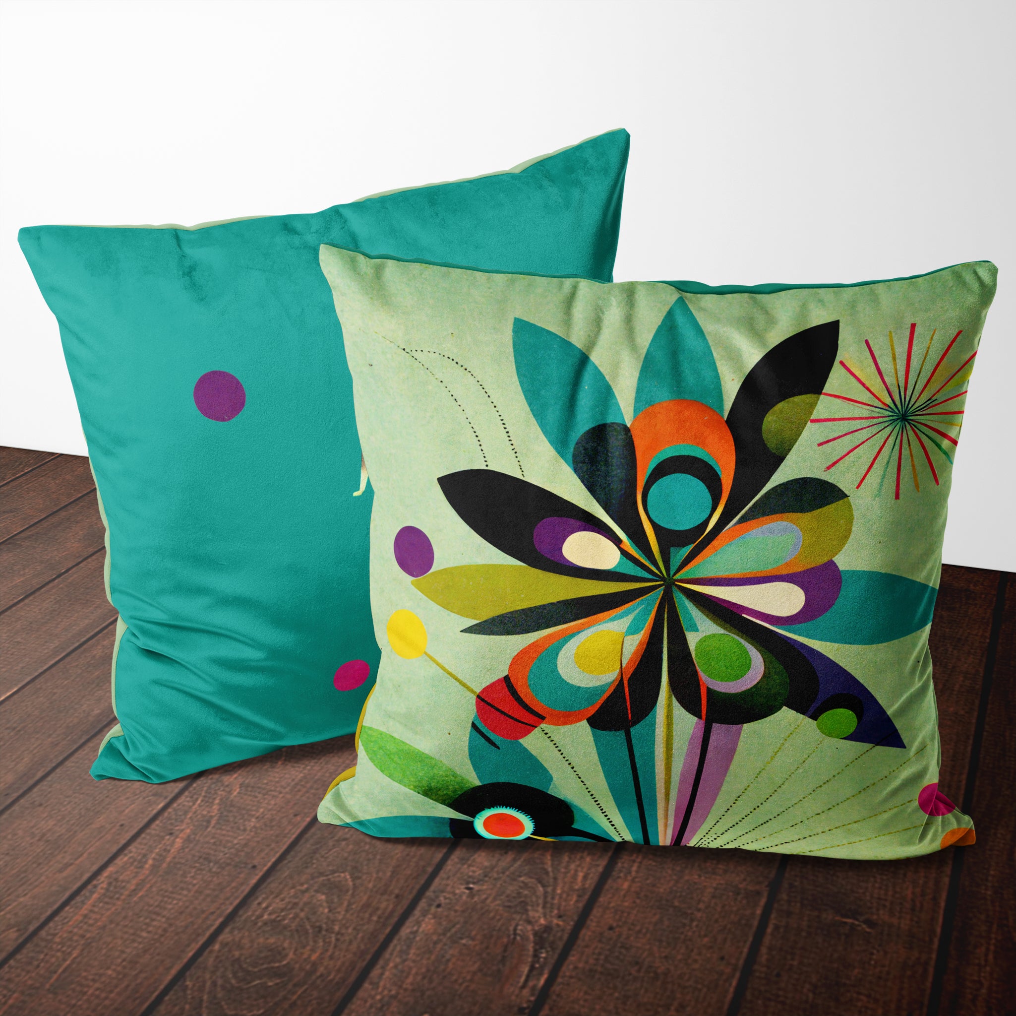 ATOMIC FLOWER CUSHION 500 X 500 ATOMIC AGE FLOWERS