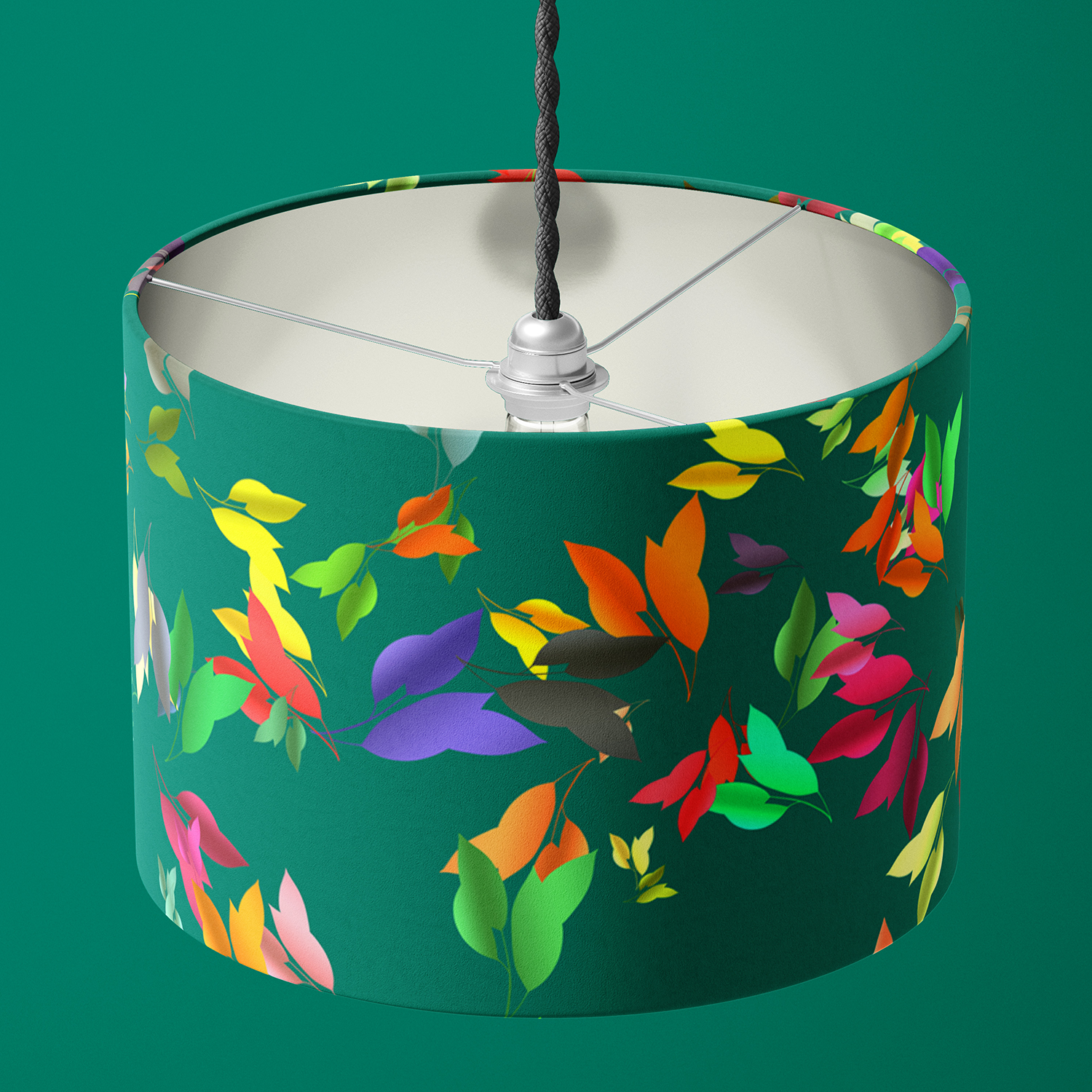 HULA MULTICOLOUR GREEN DRUM LAMPSHADE