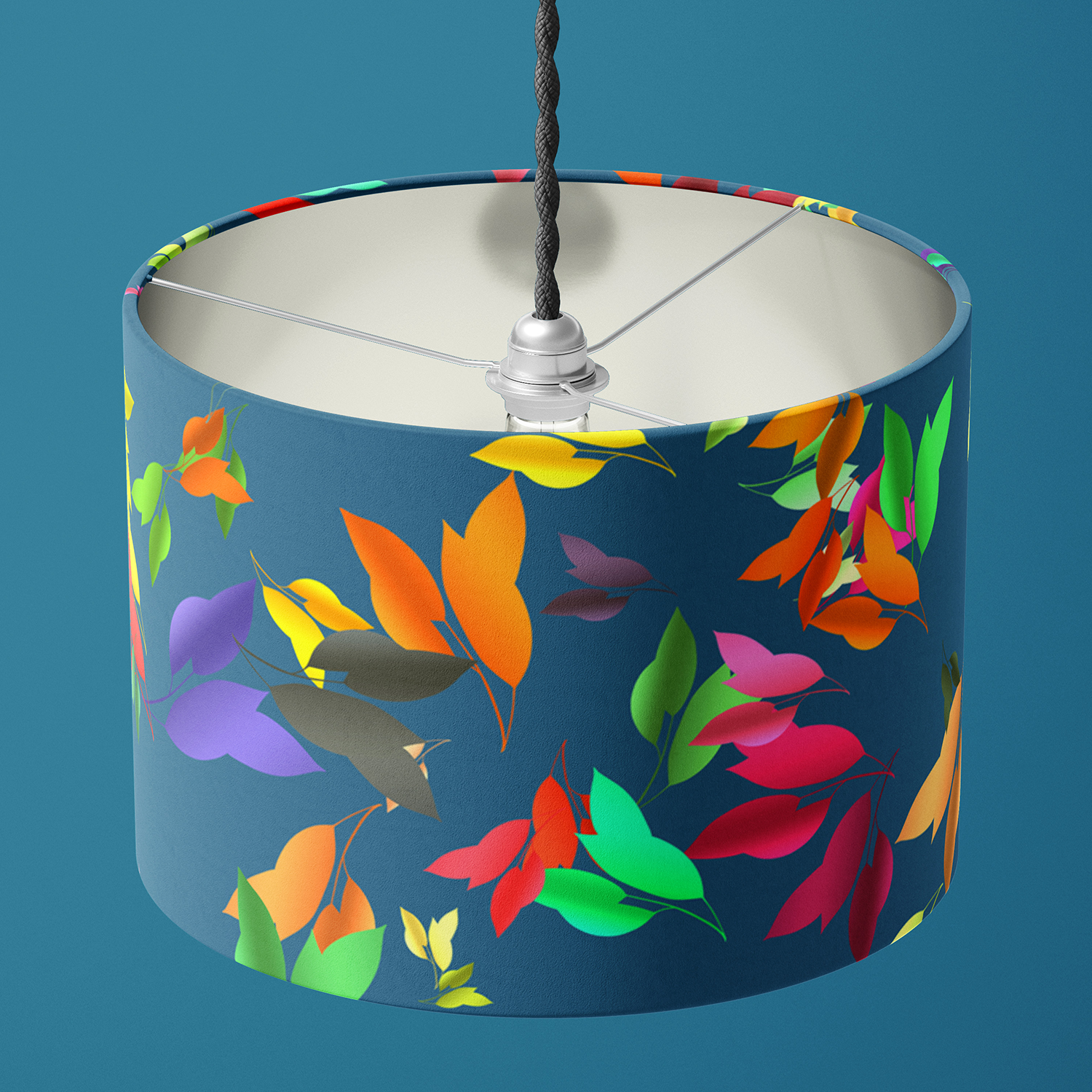 HULA MULTICOLOUR DEEP BLUE DRUM LAMPSHADE