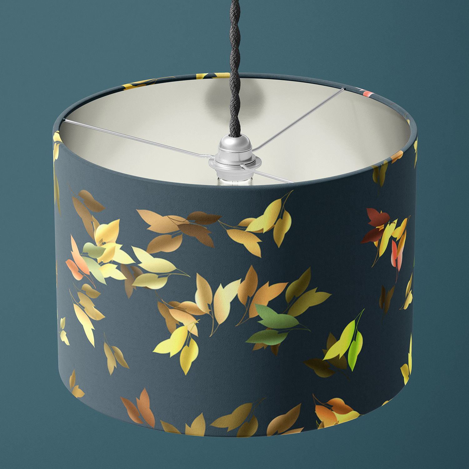 FOXTROT TWO COLOUR DEEP BLUE DRUM LAMPSHADE