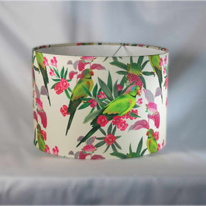 PARROTS GREEN/PINK/OATMEAL DRUM LAMPSHADE