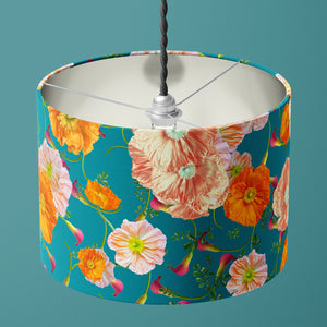 SALSA POPPY TEAL DRUM LAMPSHADE