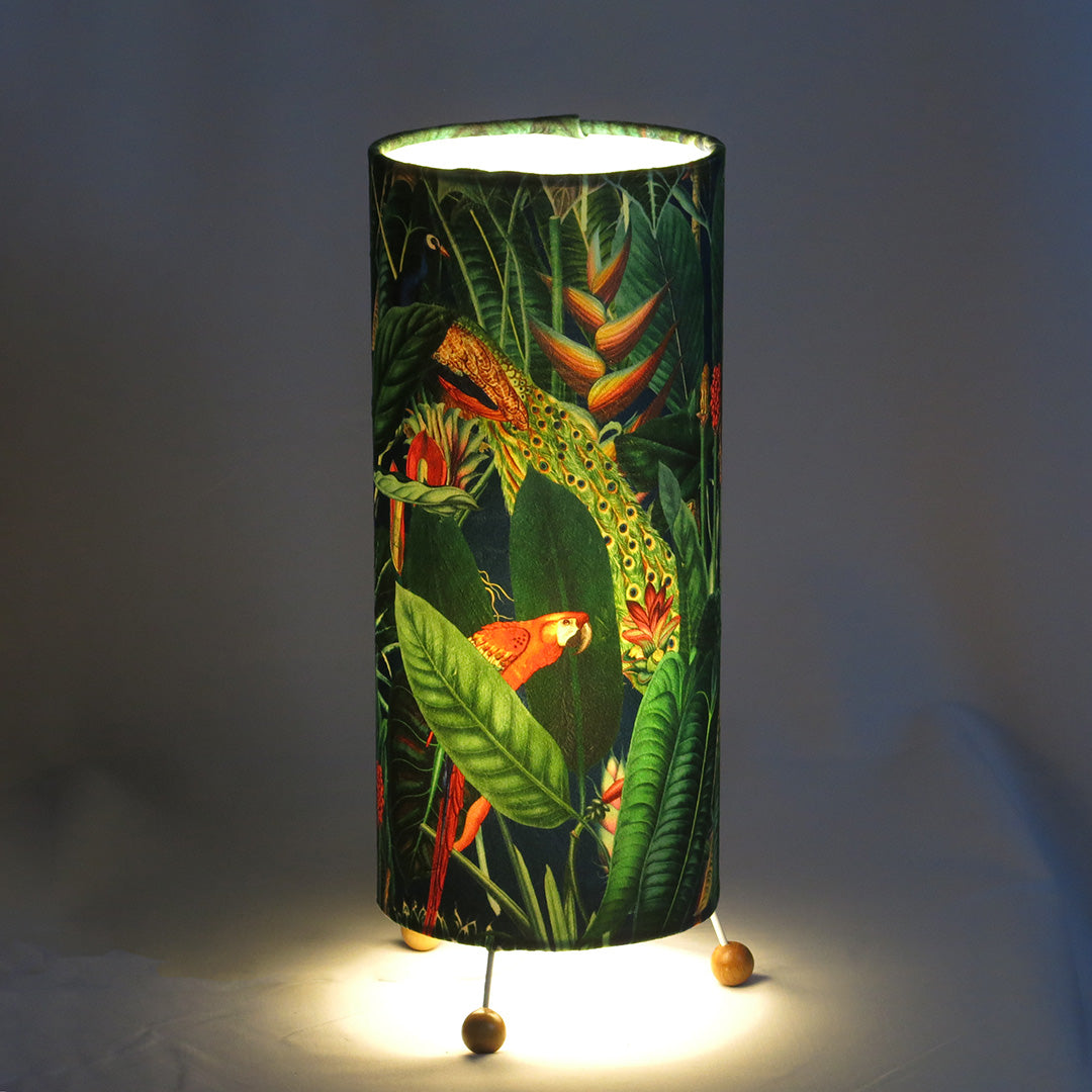 JUNGLE GREEN TABLE LAMP - BRUSHED VELVET