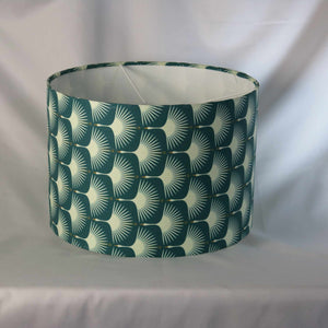 SWANS WHITE/TEAL GREEN EAST SMALL SCALE DRUM LAMPSHADE