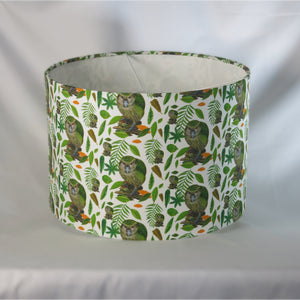 KAKAPO GREEN/WHITE DRUM LAMPSHADE