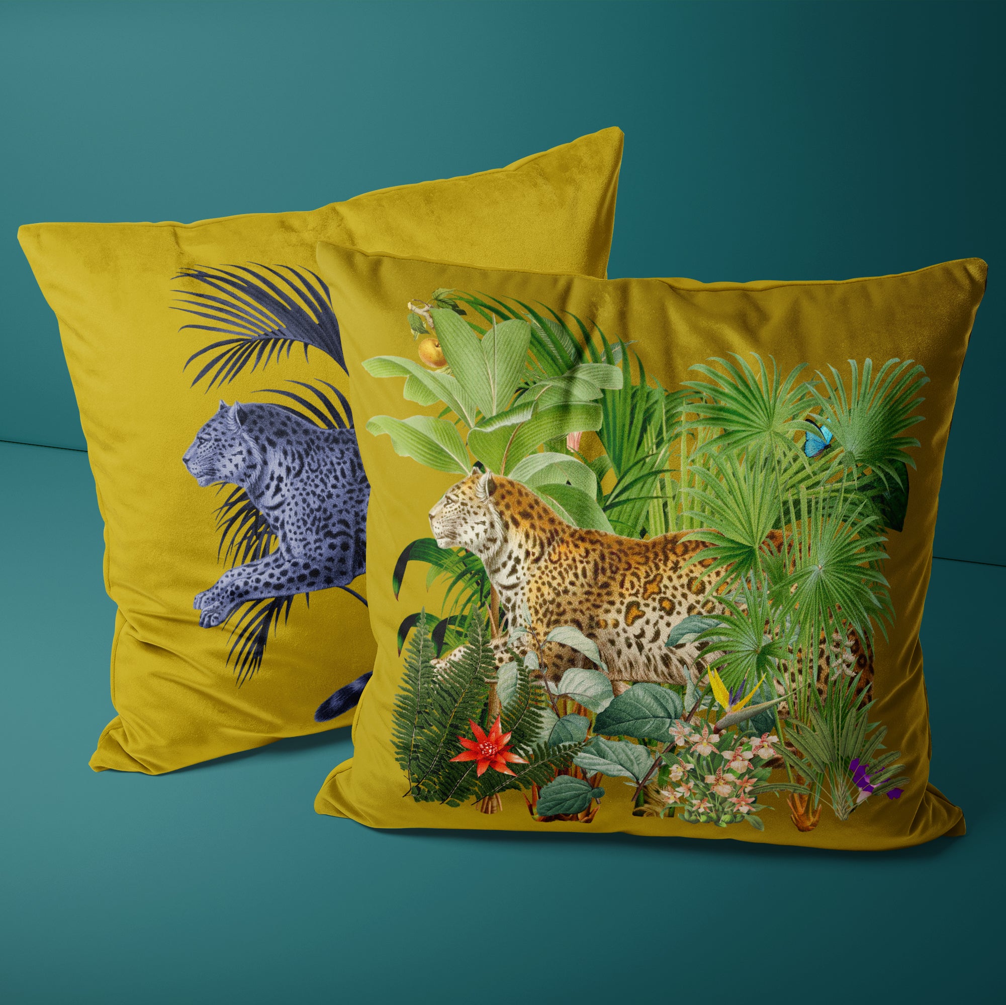 Leopard 1 Velvet cushion - designs on both sides