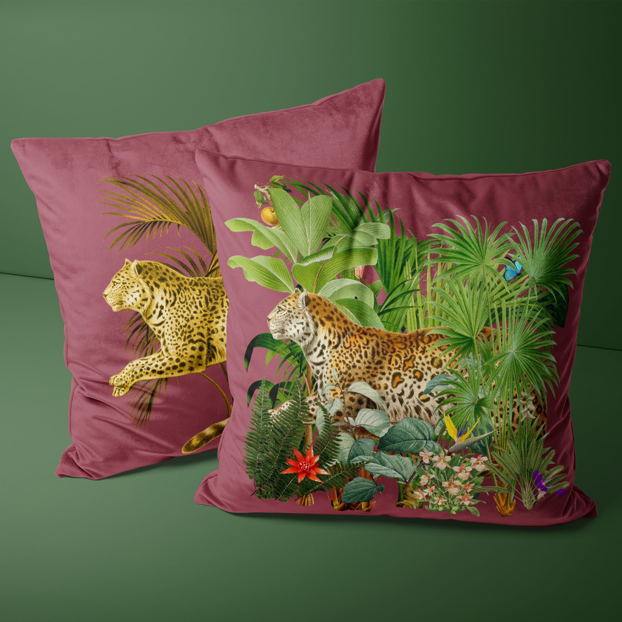 Leopard 1 Velvet cushion - designs on both sides