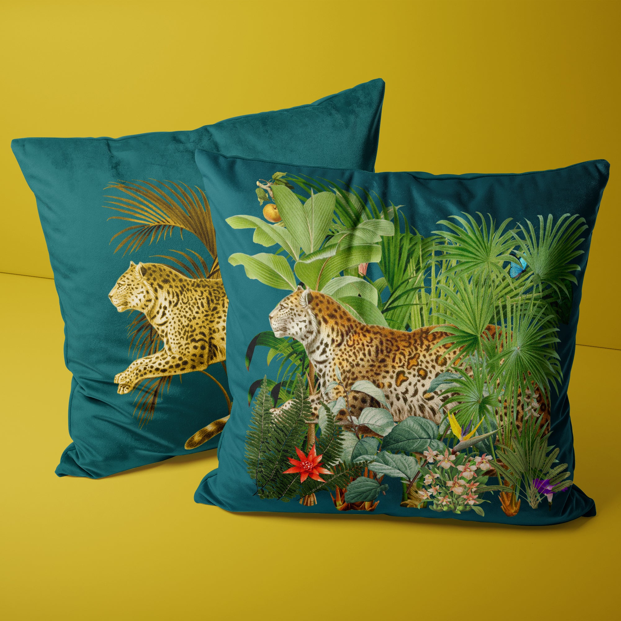 Leopard 1 Velvet cushion - designs on both sides